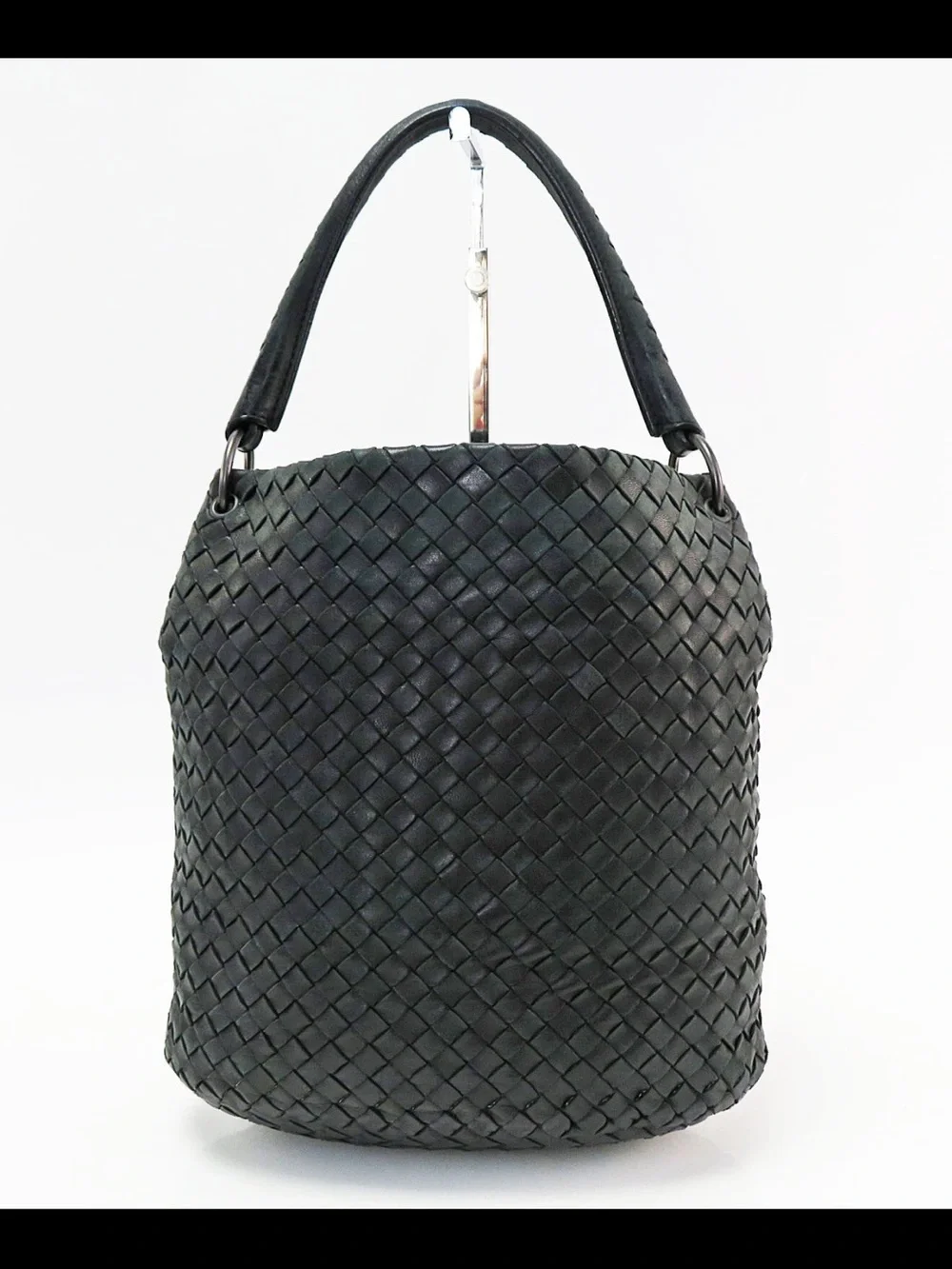 Bottega Veneta Black Intrecciato Top-Handle Hobo